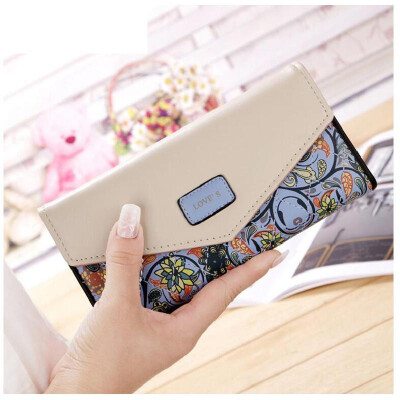 

New Fashion Flowers Envelope Women Wallet Hot Sale Long Leather Wallets Popular Change Purse Casual Ladies Cash Purse LB227