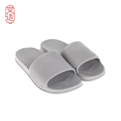 

JZAO four seasons home slippers simple soft bottom non-slip mens light gray 40-41 yards