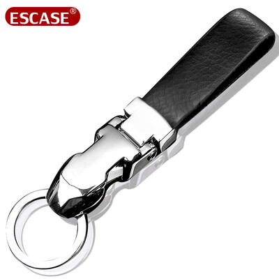 

ESCASE Car Keychain Chain Ring Mens&Womens Pendant Creative Gift Metal Leather Keychain Jaguar Exclusive Porsche Bentley Chevrolet Universal GM ES-KRi9 Black Leopard