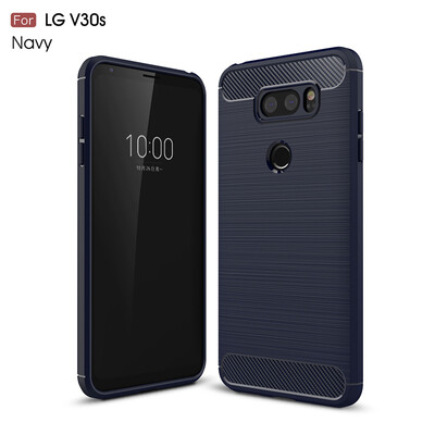

Goowiiz Phone Case For LG V30V30S Fashion Slim Carbon Fiber TPU Soft Silicone Prevent falling
