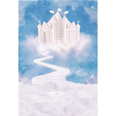 

White Mirage Photo Backdrop 57FT Vinyl Fabric Cloth Digital Printing Birthday Photo Background S-3215