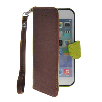 

MOONCASE Litch Skin Leather Side Flip Wallet Card Slot Pouch Stand Shell Back Case Cover For Apple iPhone 6 ( 4.7 inch ) Brown