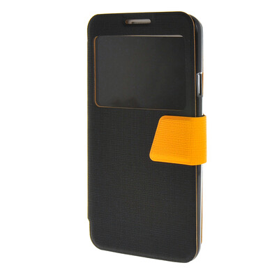 

MOONCASE Galaxy Note 3 Neo N7505 ,Window Design Leather Side Flip ЧЕХОЛ ДЛЯ Samsung Galaxy Note 3 Neo N7505 Black Yellow