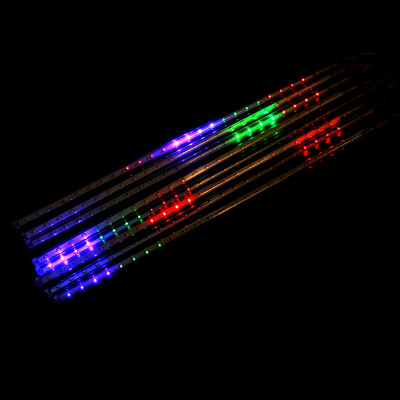 

50cm 192/384 LED Meteor Shower Rain Lights Waterproof 8 Tubes String for Xmas MULTI COLOR