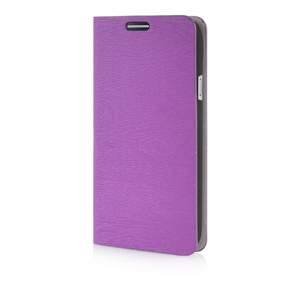 

MOONCASE Leather Side Flip Wallet Card Slot Pouch Stand Shell Back ЧЕХОЛ ДЛЯ Samsung Galaxy E5 Purple 01
