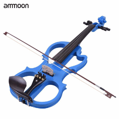 

Durable Full Size 44 Solid Wood Silent Electric Violin Fiddle with Bow Hard Case Tuner Headphones Rosin Audio Cable Extra Strings