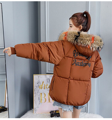 

Fur Collar Large Size Cotton Coat Womens Loose Short Cotton Coat Thick Cotton Jacket 2018 Autumn&Winter New Arrival