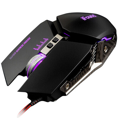 

iFound i19 mechanical wired metal breathing light game cable computer mouse black
