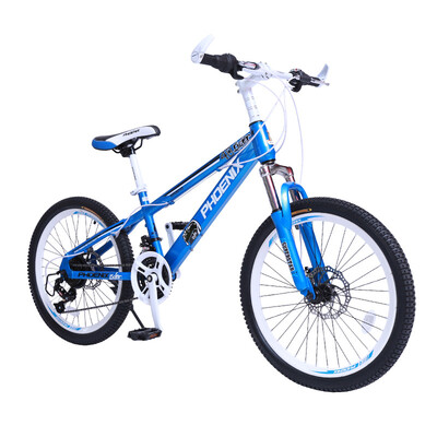 

Phoenix Phoenix bicycle 7-15 years old broken wind wheel youth student mountain bike 22 inch 21 speed peacock blue suitable for height 135165CM