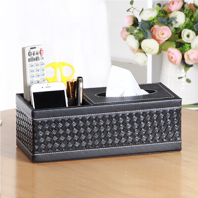 

Yapi Shi leather strip multi-purpose tissue box box carton napkins simple living room coffee table home remote control storage box paper pumping box gold embroidery