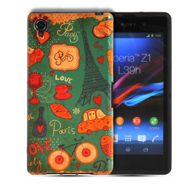 

MOONCASE Watercolor Art Soft Flexible Silicone Gel TPU Skin Shell Back Case Cover for Sony Xperia Z1 L39h