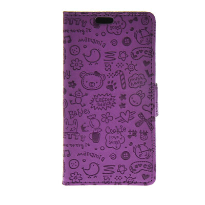

MOONCASE Cute Little Witch Leather Side Flip Wallet Card Holder Stand Pouch ЧЕХОЛ ДЛЯ LG Spirit H440 Purple