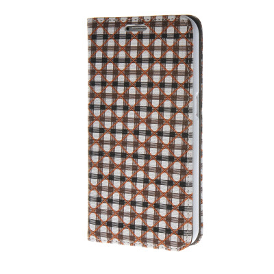 

MOONCASE Grid pattern Leather Flip Wallet Card Holder Pouch with Kickstand Back Case Cover for Samsung Galaxy S6 Brown