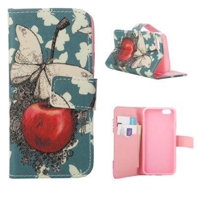 

MOONCASE Case for iPhone 5G / 5S Flip PU Leather Fold Wallet Card Slot Kickstand Back Case Cover [Pattern series] /a08