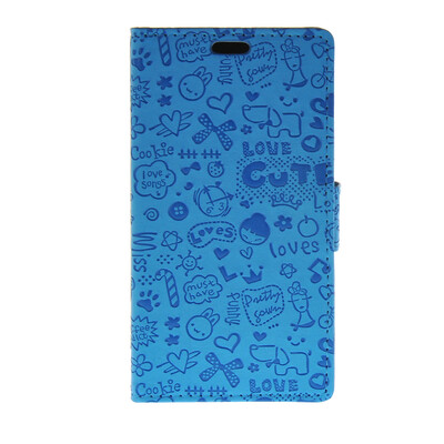 

MOONCASE Cute Little Witch Leather Side Flip Wallet Card Holder Stand Pouch ЧЕХОЛ ДЛЯ Huawei Ascend Y635 Blue