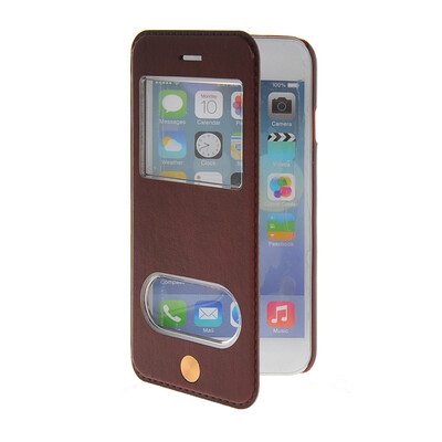 

MOONCASE View Window Leather Side Flip Pouch Stand Shell Back ЧЕХОЛ ДЛЯ Apple iPhone 6 ( 4.7 inch ) Red