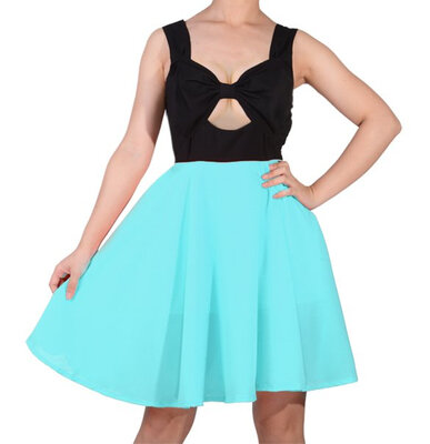 

New Hollow Bow Party Bust Shoulder Strap Sleeveless Dress