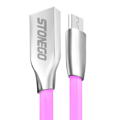 

STONEGO Micro USB Cable Sync Data Fast Charging Cables Zinc Alloy Connector Noodle Flat Cord Wire for Android Smartphone Tablet