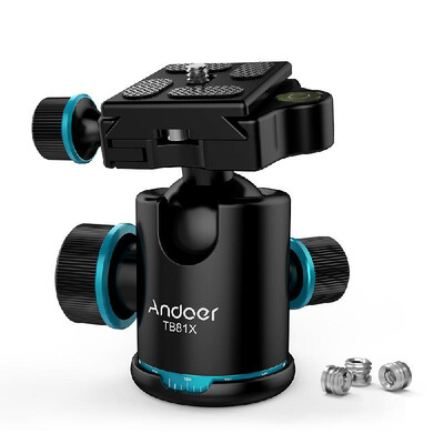 

Andoer TB81X Tripod Ball Head 360 Degree Rotating Panoramic Ballhead for Tripod Monopod Slider DSLR Camera with 3Pcs 14" to 38