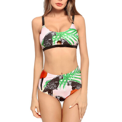 

BOFUTE New European American bikini swimsuit wave print sexy swimsuit 0037