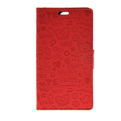 

MOONCASE Cute Little Witch Leather Side Flip Wallet Card Holder Stand Pouch Case Cover for LG AKA Red