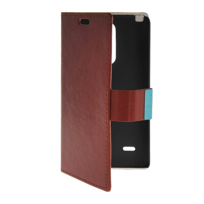 

MOONCASE Slim Leather Side Flip Wallet Card Slot Pouch with Kickstand Shell Back Case Cover for LG G3 Stylus / D690 Brown