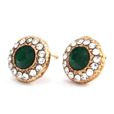 

Hot 1 Pair Shining Vintage Crystal Cat's Eye Sliver Rhinestone Stud Earring