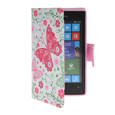 

MOONCASE Pattern Style Leather Side Flip Wallet Card Slot Pouch Stand Shell Back ЧЕХОЛ ДЛЯ Nokia Lumia 520