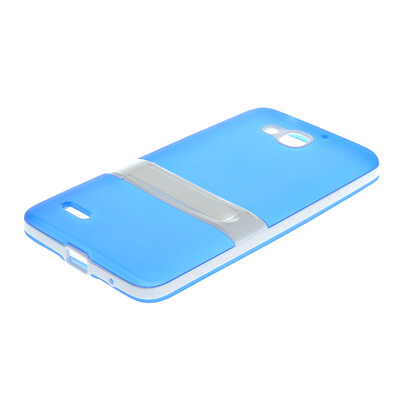 

MOONCASE Huawei 3X Case Jelly color Silicone Gel TPU Skin Slim With Stand Back Case Cover for Huawei Honor 3X G750 Blue
