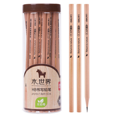 

Deli deli 50 HB hexagonal poles wood pencil sketch drawing student pencil 27173