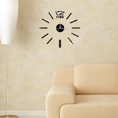 

Modern Home DIY Large 3D Number Mirror Wall Sticker Art Clock Living Room Decor