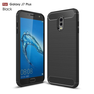 

Goowiiz Phone Case For Samsung Galaxy J7 PlusC7 2017C8 Fashion Slim Carbon Fiber TPU Soft Silicone