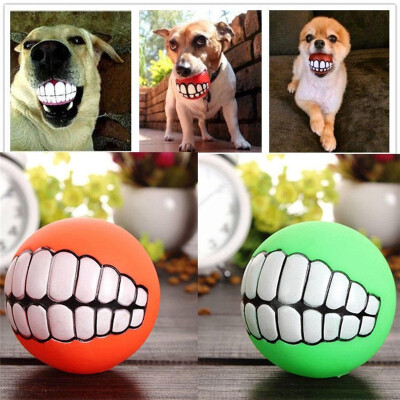 

Cntomlv Funny Pets Dog Puppy Cat Ball Teeth Toy PVC Chew Sound Dogs Play Fetching Squeak Toys Pet Supplies