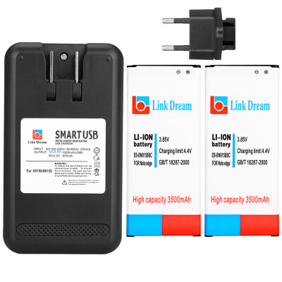 

2PCS 3500mAh 3.7V Mobile Phone Li-ion Battery For Samsung Note Edge 9150+Battery Charger+EU Adapter