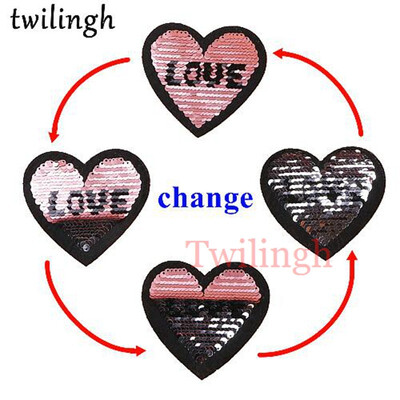 

twilingh 1pc Fruit Pineapple Reversible Change Color Sequins Patches DIY