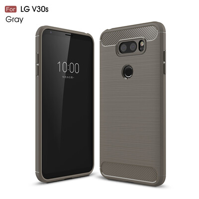 

Goowiiz Phone Case For LG V30V30S Fashion Slim Carbon Fiber TPU Soft Silicone Prevent falling