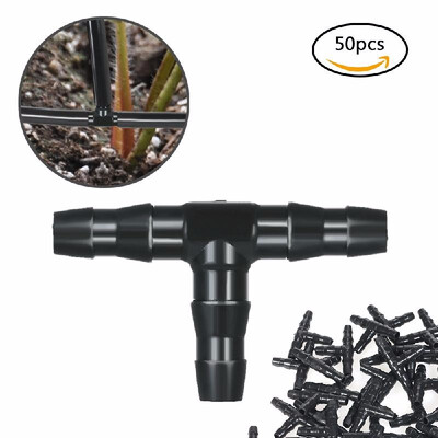

50pcs Sets Tee Joint Hose Connectors Irrigation Barbed Water Pipe Watering System