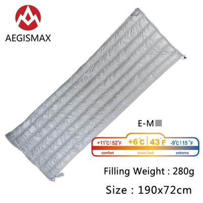 

AEGISMAX Outdoor Camping E Series Goose Down Envelope Sleeping Bag Three-Season Lengthened Adult Nylon Spring Sleeping Bag