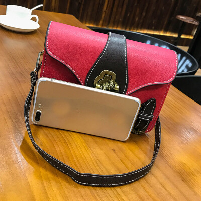 

Vintage Ladies Casual Bags Multicolor Cross Shoulder Bag Lock Mini Square Bag