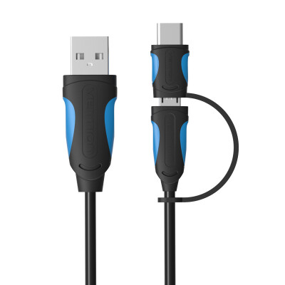 

Vention high speed Micro USB+Type-C USB2.0 2.4A male to female two in one cable