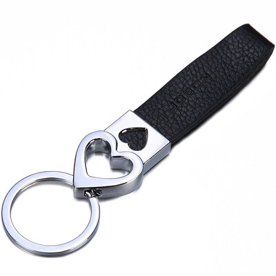 

Jingdong Supermarket JOBON Zhongbang fiber leather circle heart ring with Ying series key ring ZB-002B black