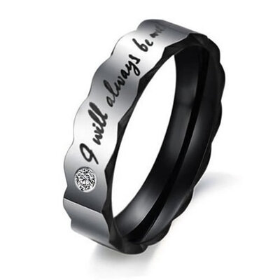 

Hpolw Men & Women Stainless Steel innovative Rock crystal ring bears an inscription Love "I Will Always Be with You" Lover wed