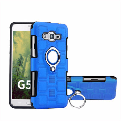 

SHS Phone Case For Samsung Galaxy G530J2 PrimeJ7 Max Luxury Armor Ring Bracket Silicon TPU Lattice texture Protection