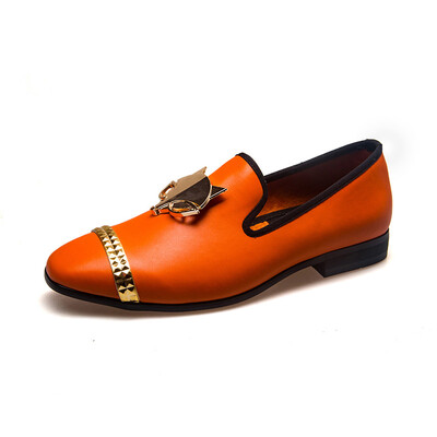 

Meijiana Brand Mens Shoes Casual Shoes Flat Shoes Casual Business Shoes Fox Metal Buckle Luxury Leather