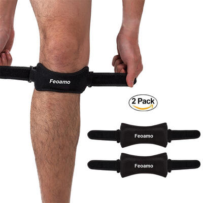 

FEOAMO Knee Brace Patella Strap Support for Sports Running Hiking Soccer Tennis Basketball Tendonitis Volleyball&Squats 2 Pack