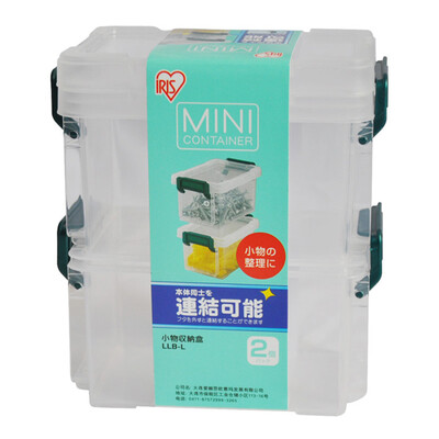 

Alice IRIS Mini Transparent Parts Finishing Box Storage Box Small Small Object Storage Box LLB-L Green 2 Pack