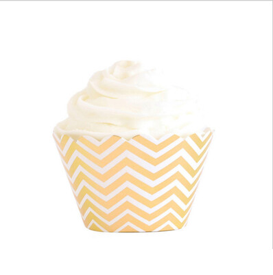 

FANLUS Disposable Tableware Sets Paper Party Plates wedding decoration party supplies Metallic Gold Striped Birthday Parties