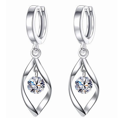 

CZ Crystal Cubic Zirconia Drop Earrings For Women Fashion Jewelry Valentines Day Gift Stylish Accessories WHE162