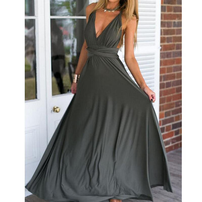 

Sexy Women Multiway Wrap Convertible Boho Maxi Club Red Dress Bandage Long Dress Party Bridesmaids Infinity Robe Longue Femme
