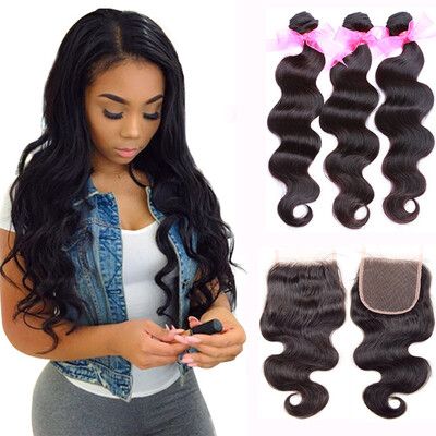 

Dream Like 8A Malaysian Body Wave 3 Bundles with Closure Virgin Human Hair